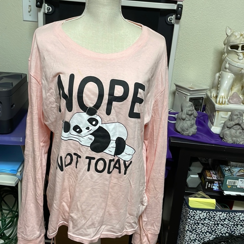 3X Junior’s Plus Pink Lazy Panda Shirt